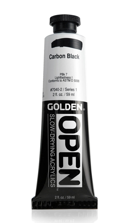 Golden Open Acrylics 59ml Carbon Black - theartshop.com.au