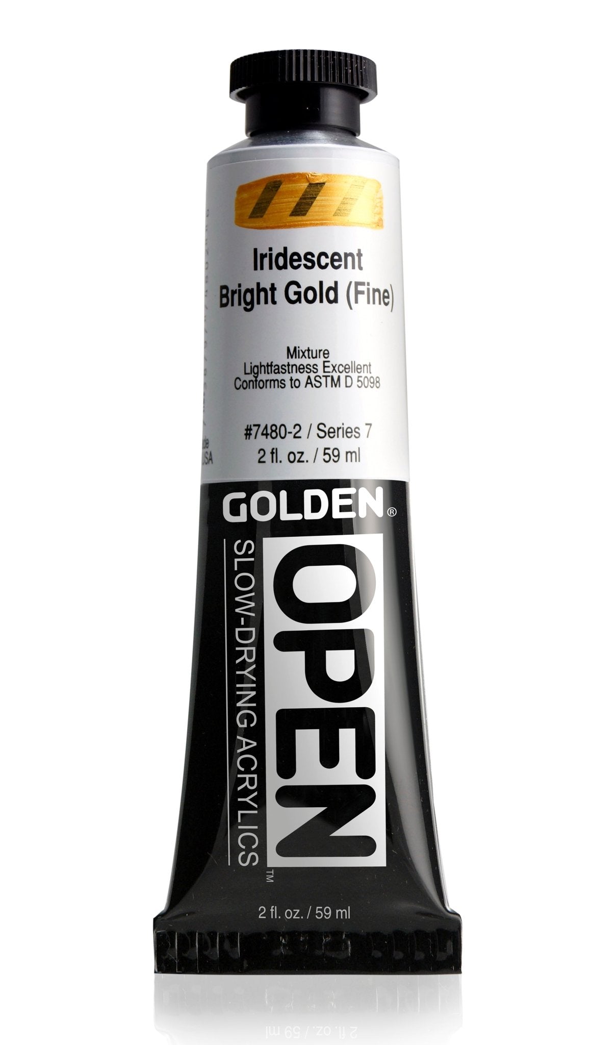 Golden Open Acrylics 59ml Iridescent Bright Gold (Fine) - theartshop.com.au