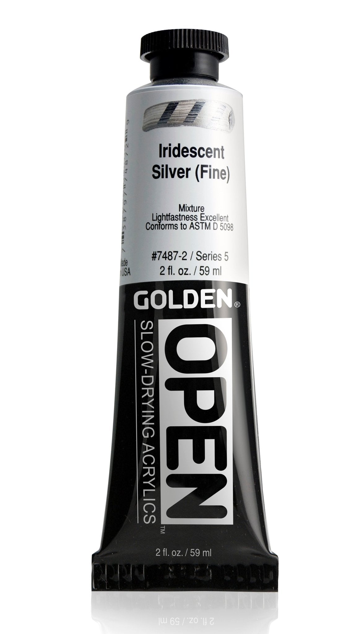 Golden Open Acrylics 59ml Iridescent Silver (Fine) - theartshop.com.au