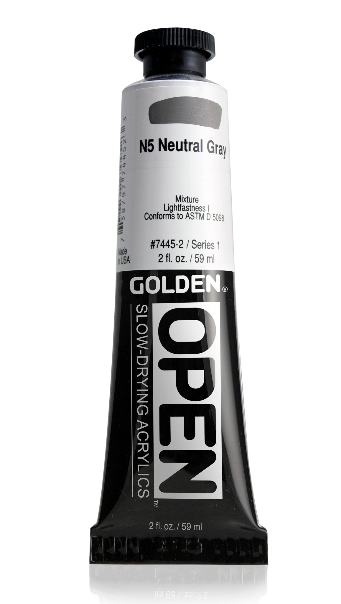 Golden Open Acrylics 59ml N5 Neutral Gray - theartshop.com.au