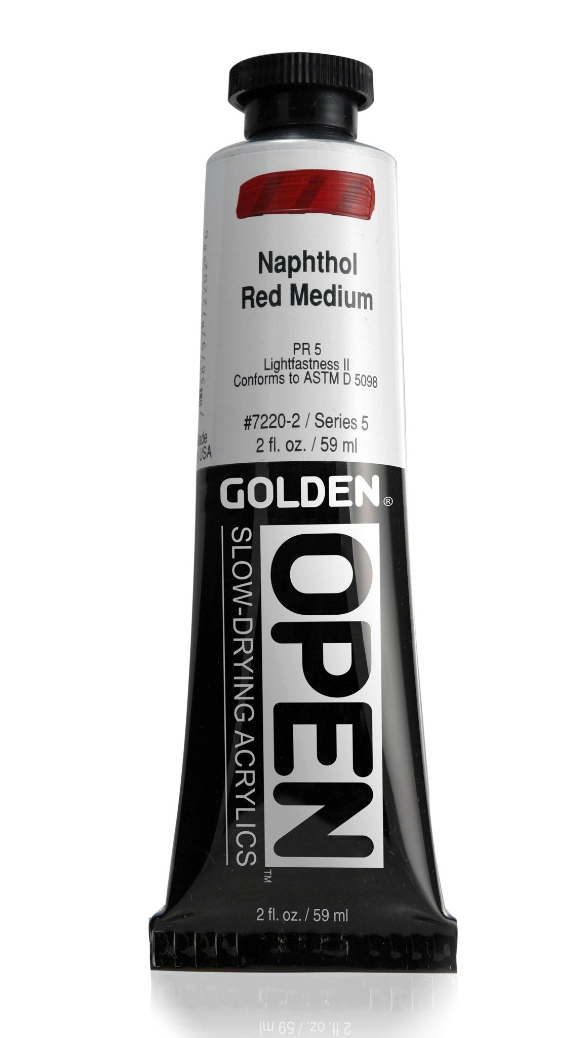 Golden Open Acrylics 59ml Naphthol Red Medium - theartshop.com.au