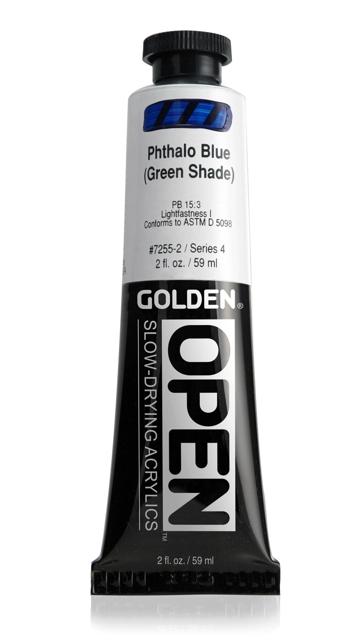 Golden Open Acrylics 59ml Phthalo Blue Green Shade - theartshop.com.au