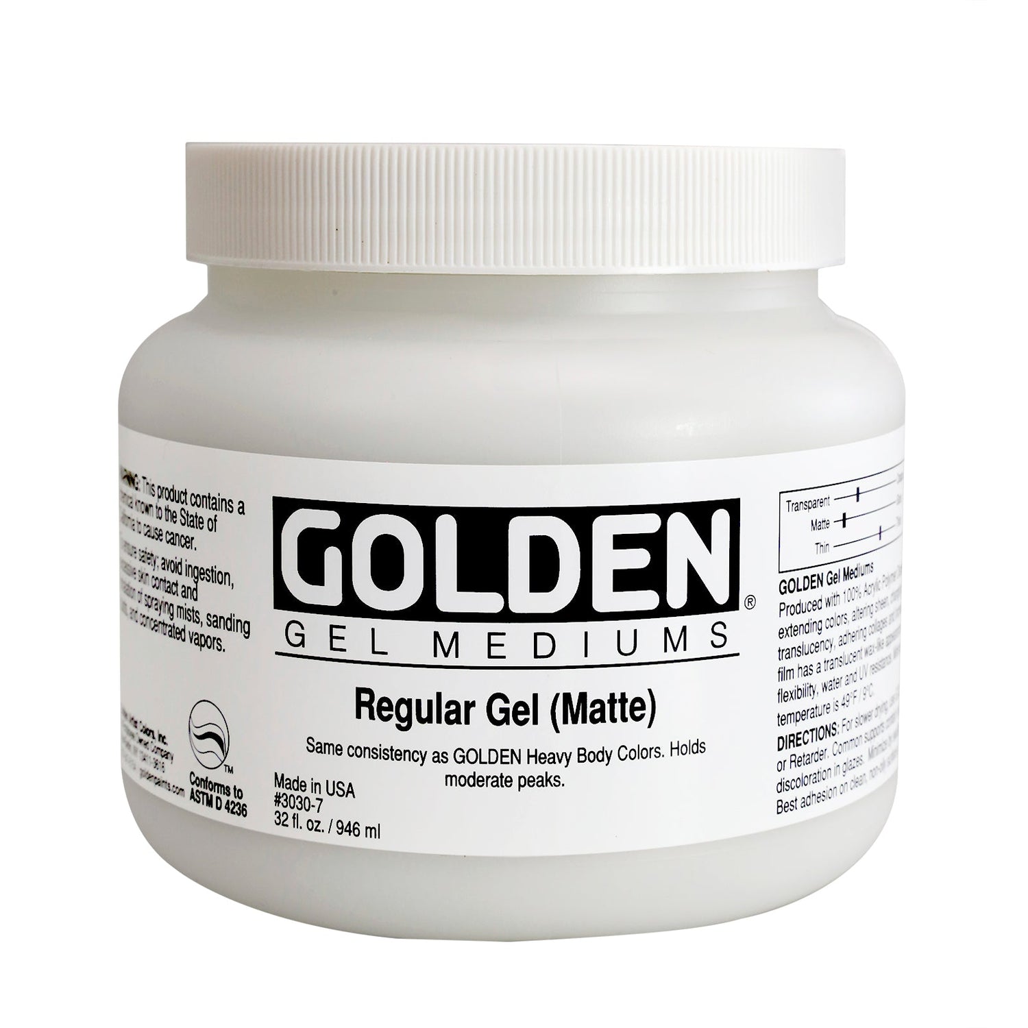 Golden Regular Gel (Matte) 946ml - theartshop.com.au