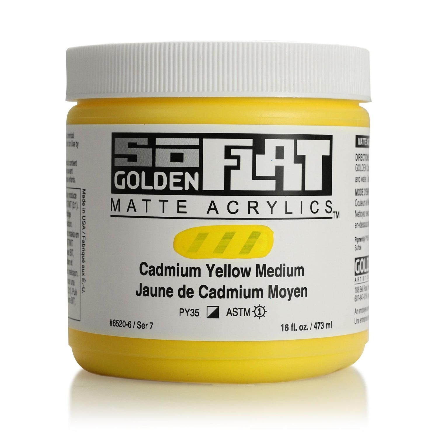 Golden SoFlat 473ml Cadmium Yellow Medium - theartshop.com.au