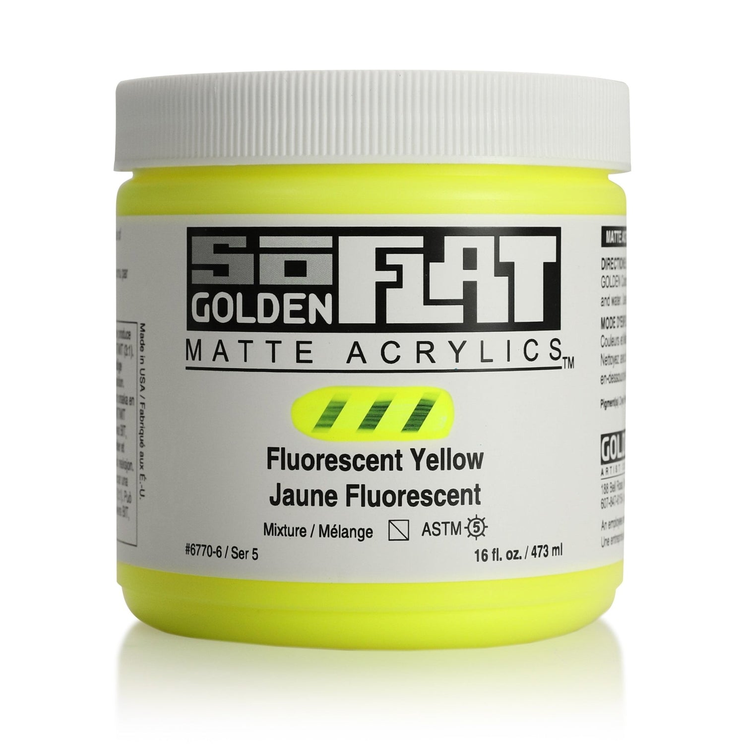 Golden SoFlat 473ml Fluoro Yellow - theartshop.com.au