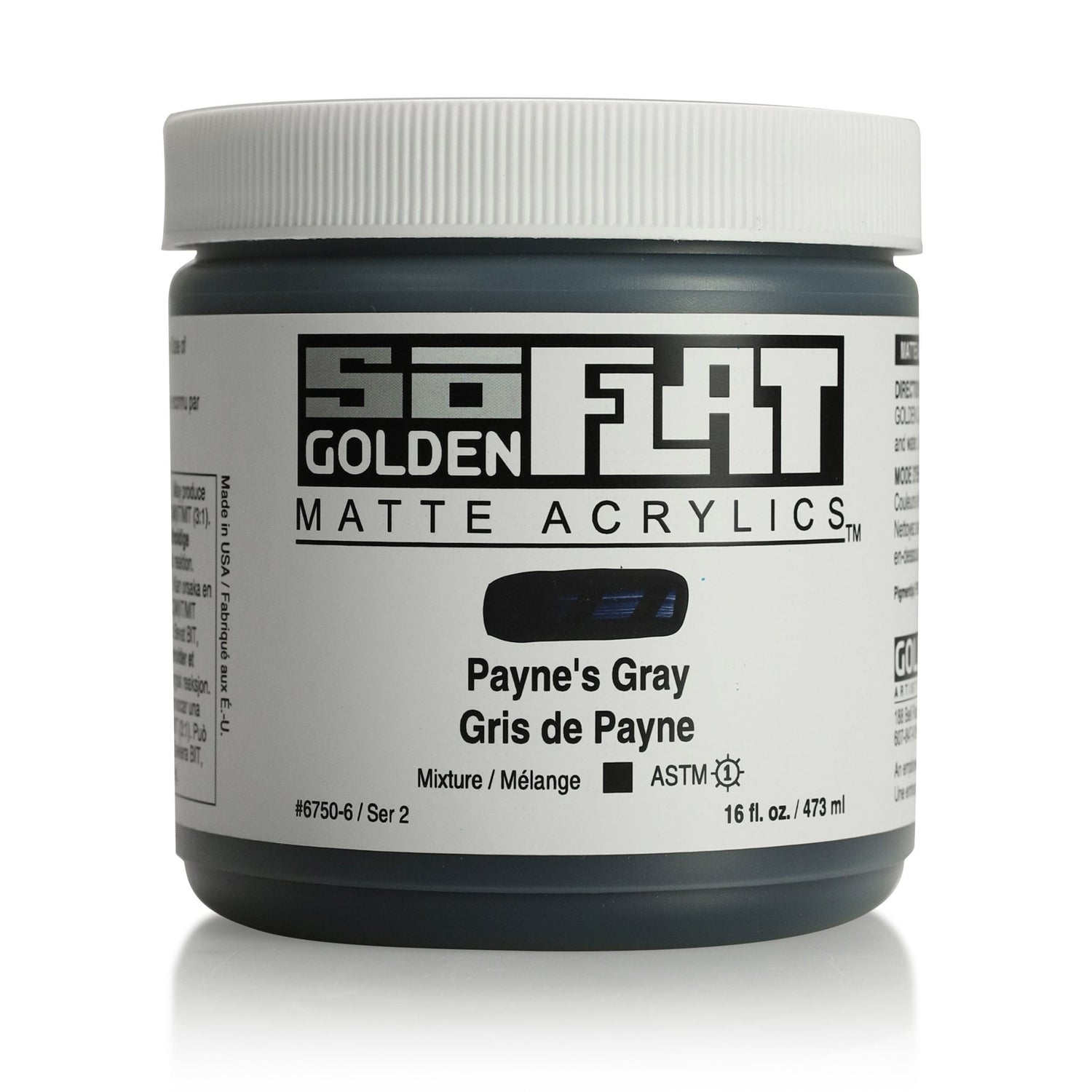 Golden SoFlat 473ml Payne's Gray - theartshop.com.au