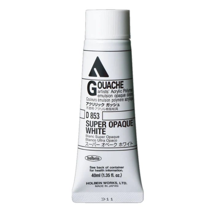 Holbein Acryla Gouache 40ml Super Opaque White - theartshop.com.au