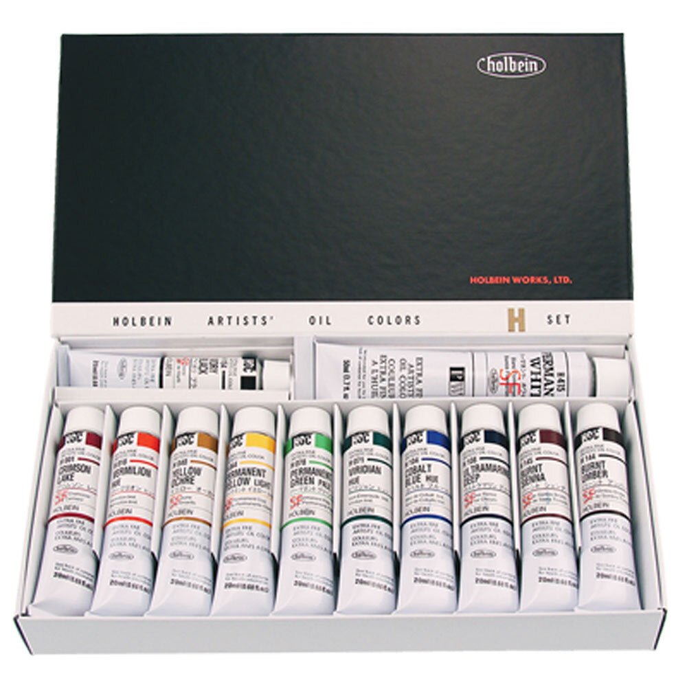 Holbein Artists Oil Set 11 x 20ml +50ml White - theartshop.com.au