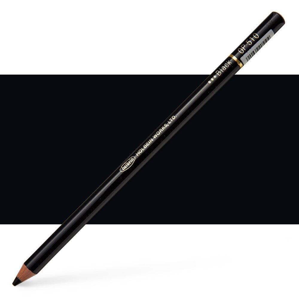 Matita Colorata Holbein Per Artisti OP510: Nero - Mina Morbida A Olio 3,8mm Per Disegno E Illustrazione