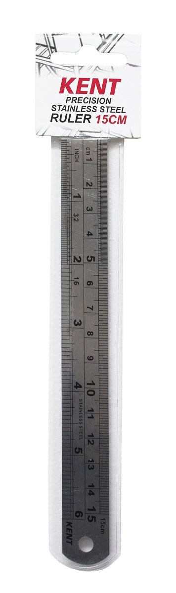 Kent Stainless Steel Ruler 15cm - theartshop.com.au
