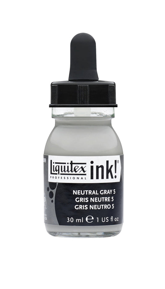 Liquitex Acrylic Ink 30ml Neutral Gray 5 - theartshop.com.au