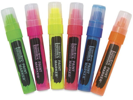 Liquitex Acrylic Paint Marker Wide Set 6 Fluro - theartshop.com.au