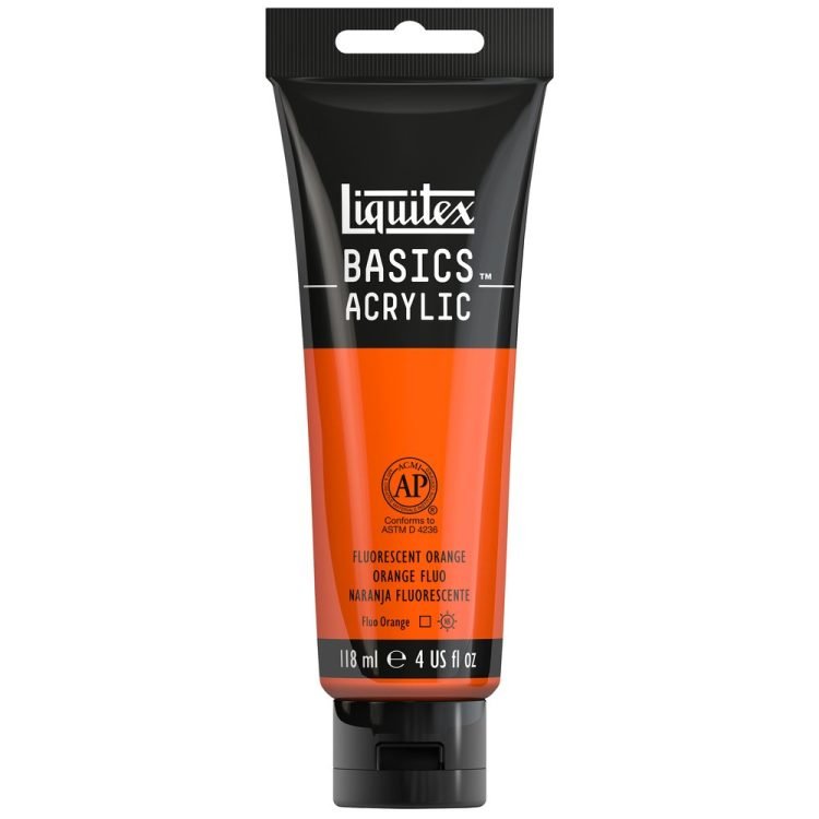 Liquitex Basics 118ml Fluoro Orange - theartshop.com.au