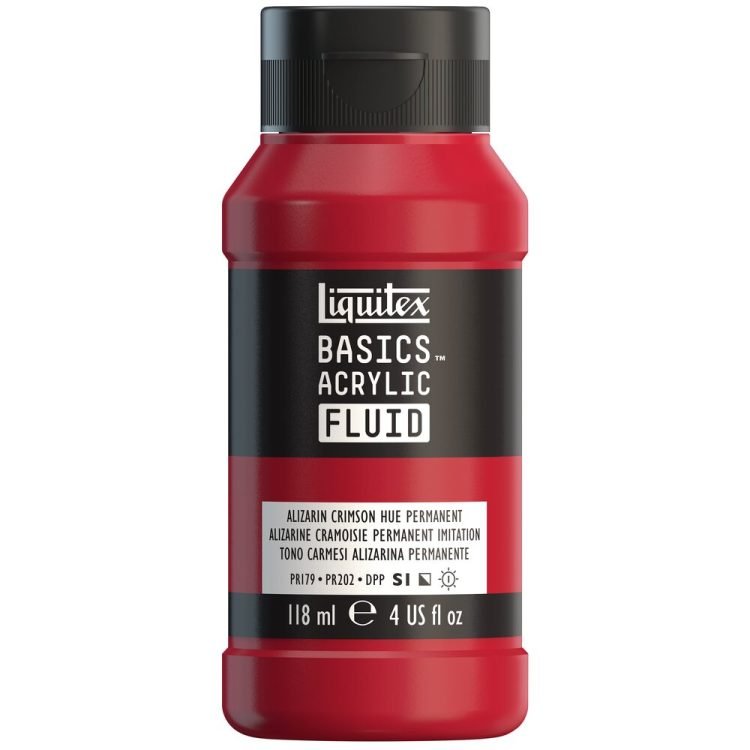 Liquitex Basics Acrylic Fluid 118ml Alizarin Crimson Hue Permanent - theartshop.com.au