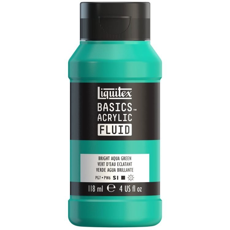 Liquitex Basics Acrylic Fluid 118ml Bright Aqua Green - theartshop.com.au