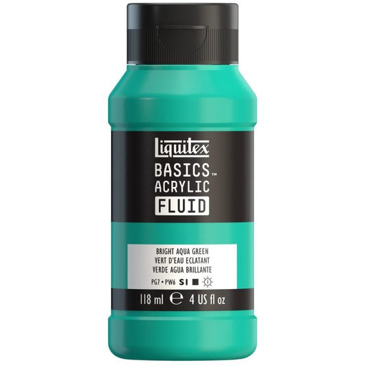 Liquitex Basics Acrylic Fluid 118ml Bright Aqua Green - theartshop.com.au