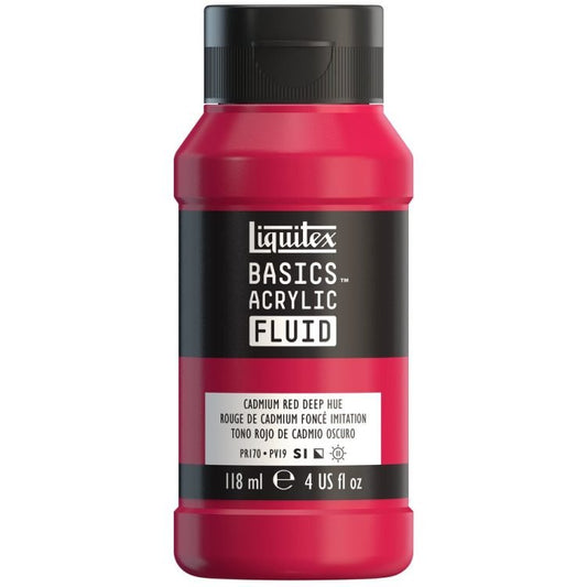 Liquitex Basics Acrylic Fluid 118ml Cadmium Red Deep Hue - theartshop.com.au