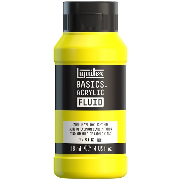 Liquitex Basics Acrylic Fluid 118ml Cadmium Yellow Light Hue - theartshop.com.au