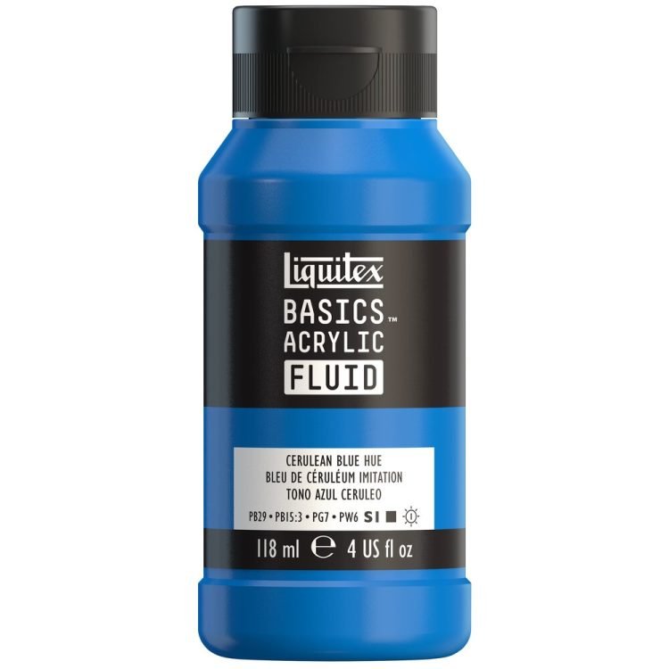 Liquitex Basics Acrylic Fluid 118ml Cerulean Blue Hue - theartshop.com.au