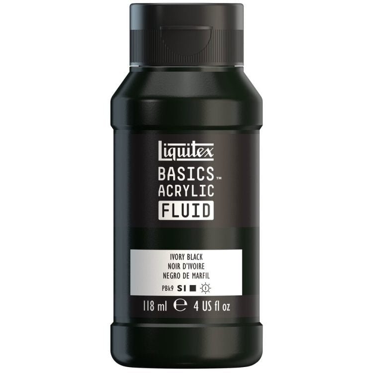 Liquitex Basics Acrylic Fluid 118ml Ivory Black - theartshop.com.au