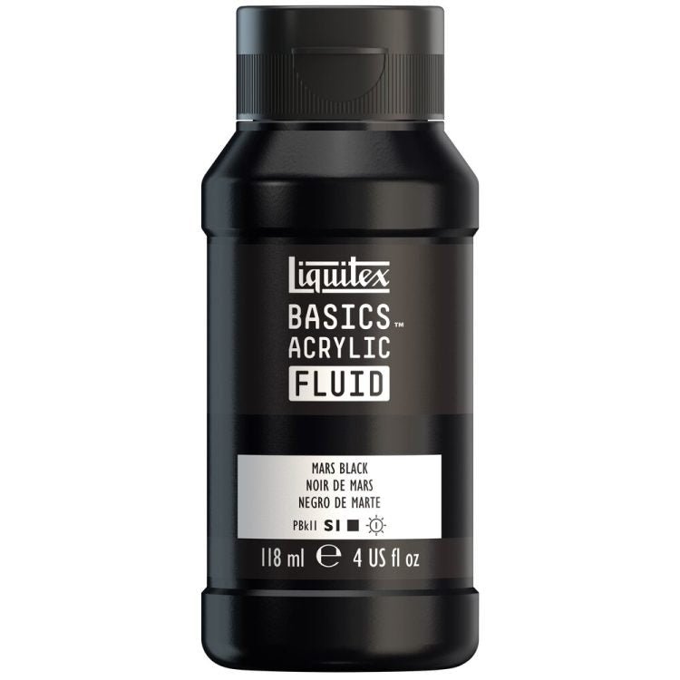 Liquitex Basics Acrylic Fluid 118ml Mars Black - theartshop.com.au