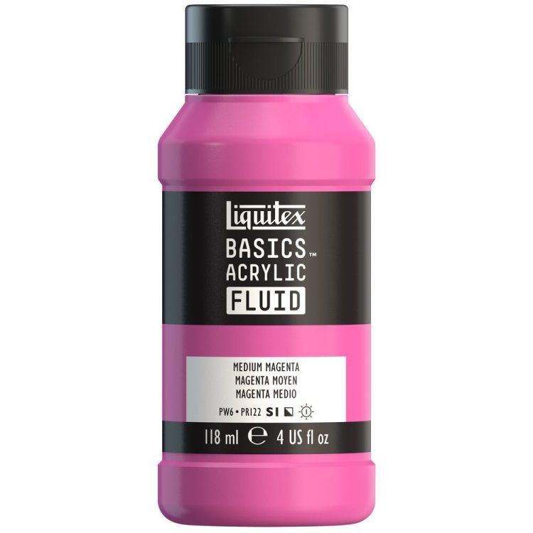 Liquitex Basics Acrylic Fluid 118ml Medium Magenta - theartshop.com.au