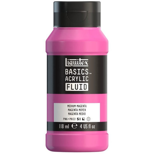 Liquitex Basics Acrylic Fluid 118ml Medium Magenta - theartshop.com.au