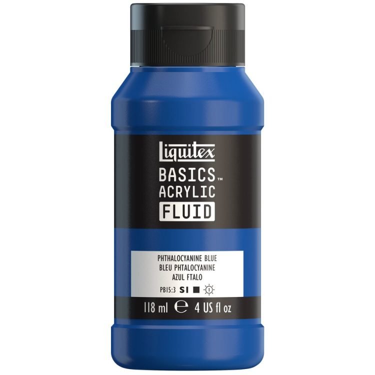 Liquitex Basics Acrylic Fluid 118ml Phthalo Blue - theartshop.com.au