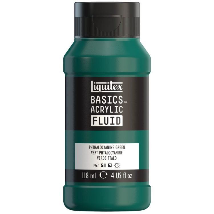 Liquitex Basics Acrylic Fluid 118ml Phthalo Green - theartshop.com.au