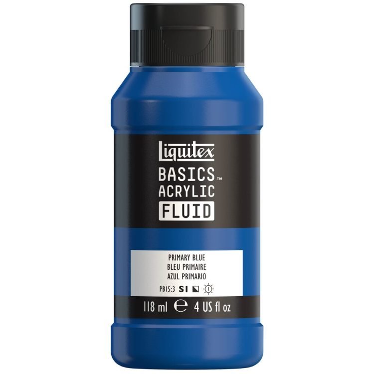 Liquitex Basics Acrylic Fluid 118ml Primary Blue - theartshop.com.au