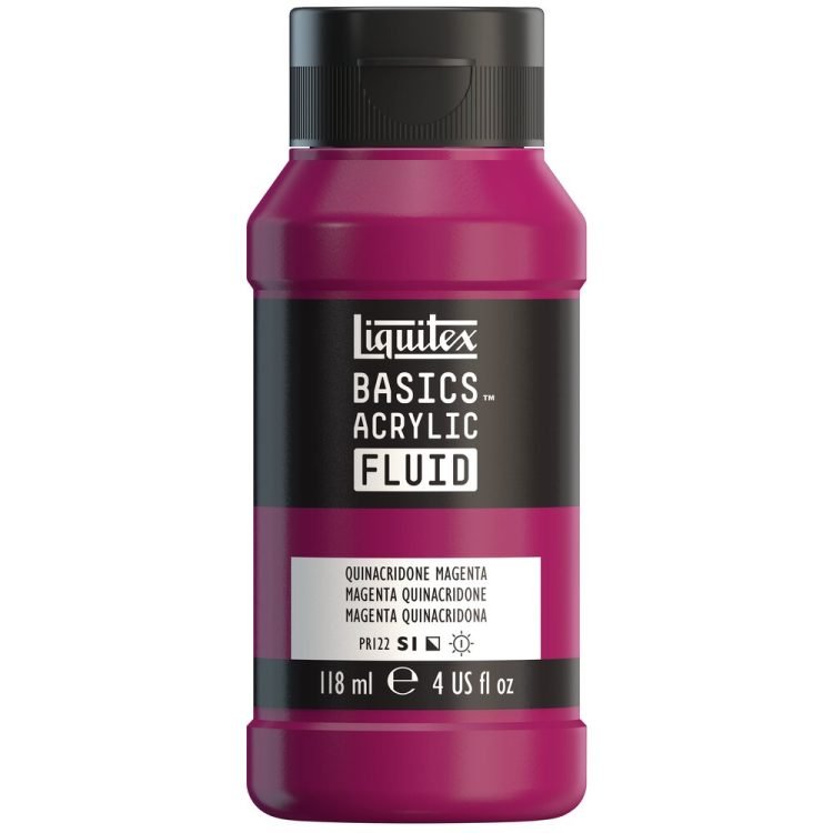 Liquitex Basics Acrylic Fluid 118ml Quinacridone Magenta - theartshop.com.au