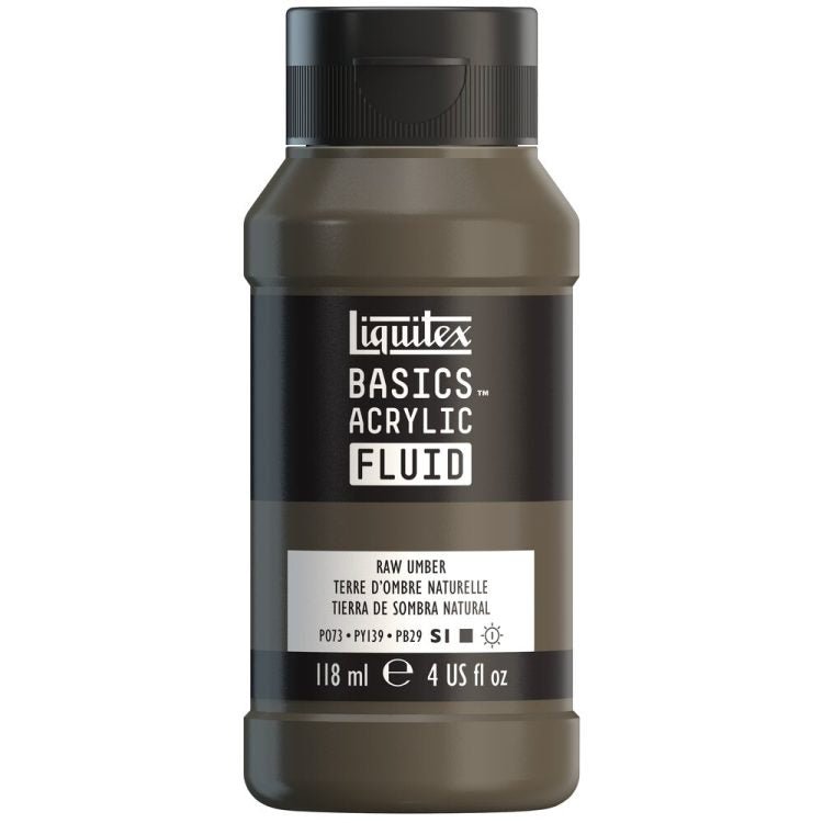 Liquitex Basics Acrylic Fluid 118ml Raw Umber - theartshop.com.au