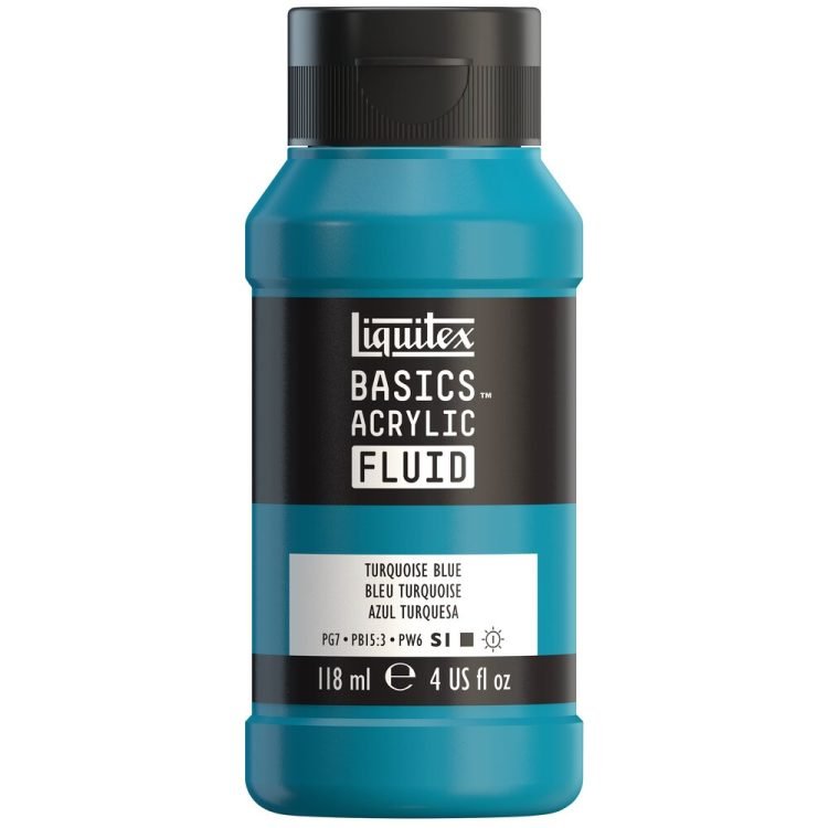 Liquitex Basics Acrylic Fluid 118ml Turquoise Blue - theartshop.com.au