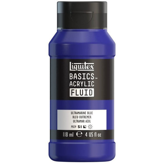 Liquitex Basics Acrylic Fluid 118ml Ultramarine Blue - theartshop.com.au