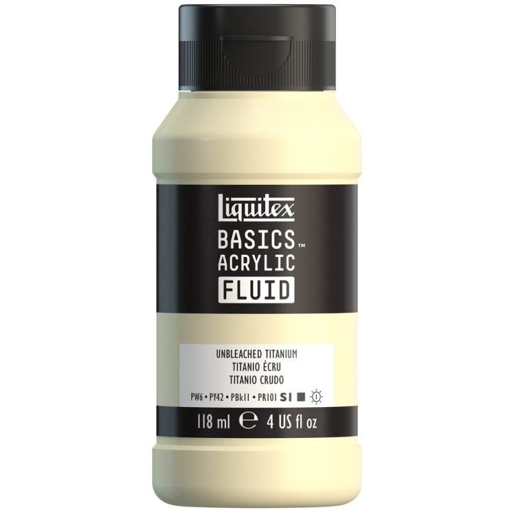 Liquitex Basics Acrylic Fluid 118ml Unbleached Titanium - theartshop.com.au