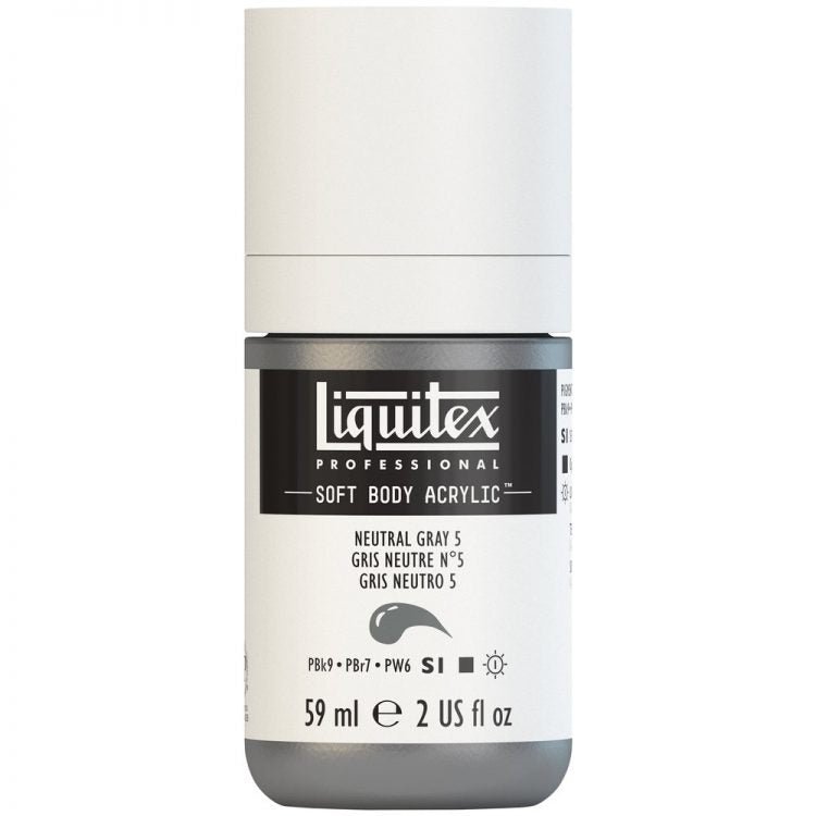 Liquitex Soft Body 59ml Neutral Gray 5 - theartshop.com.au