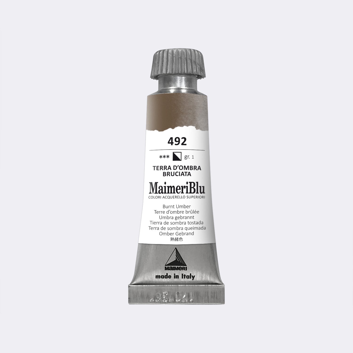 Maimeri Blu W/C 12ml 492 Burnt Umber - theartshop.com.au