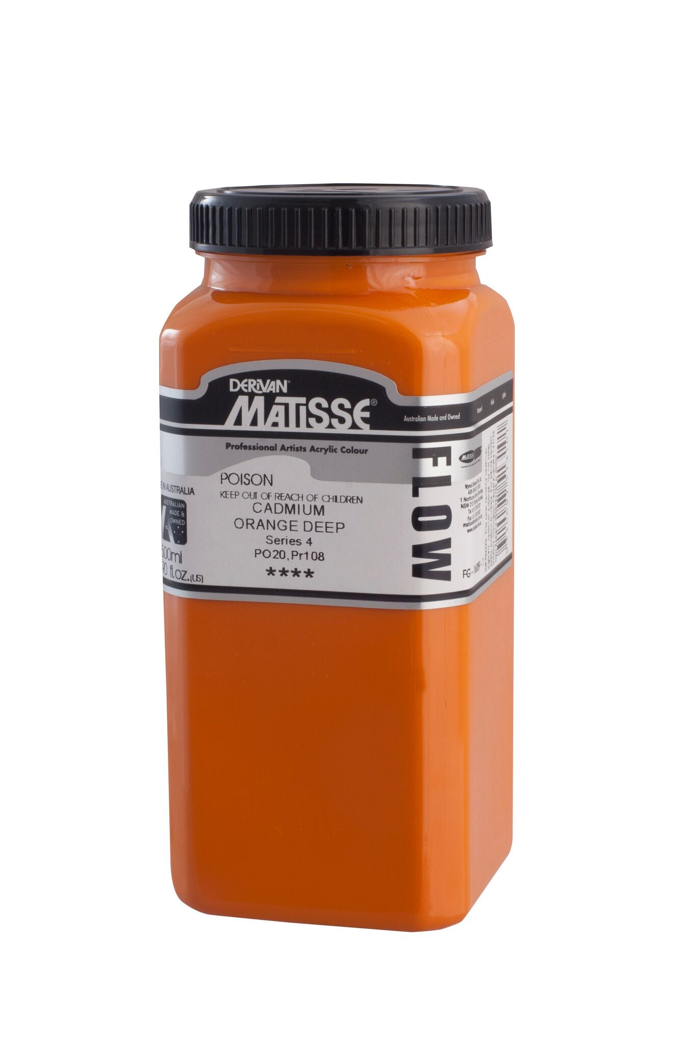 Matisse Flow 500ml Cadmium Orange Deep - theartshop.com.au