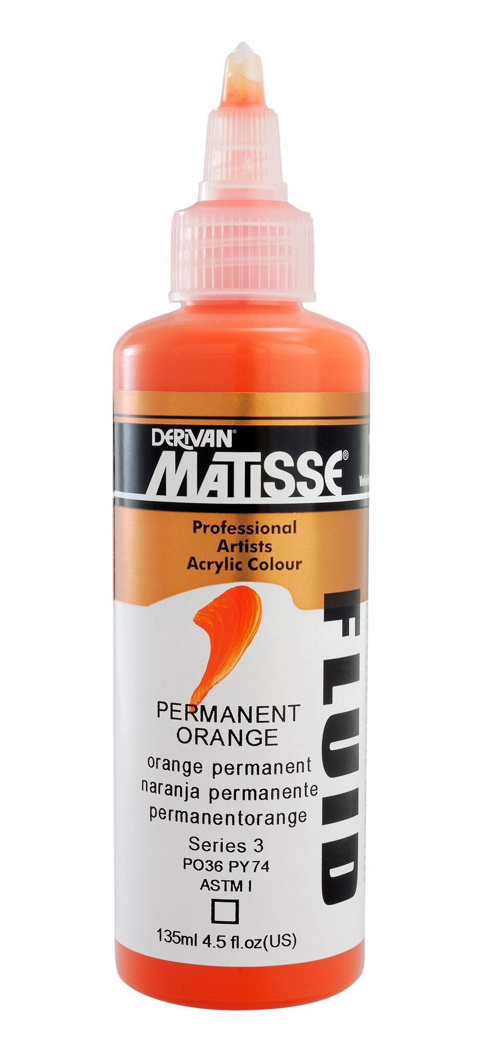Matisse Fluid 135ml Permanent Orange - theartshop.com.au