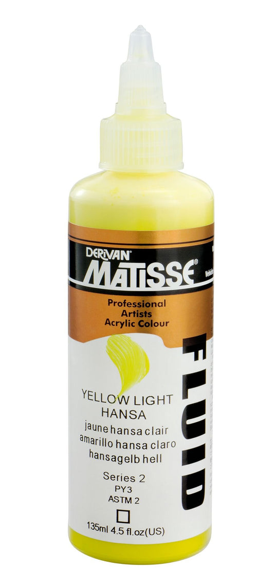 Matisse Fluid 135ml Yellow Light Hansa - theartshop.com.au