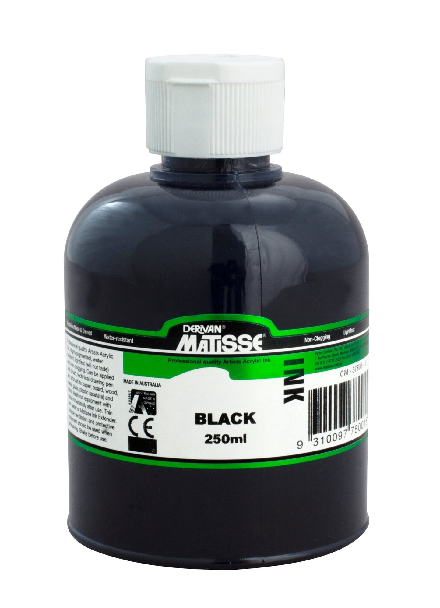 Matisse Ink 250ml Black - theartshop.com.au