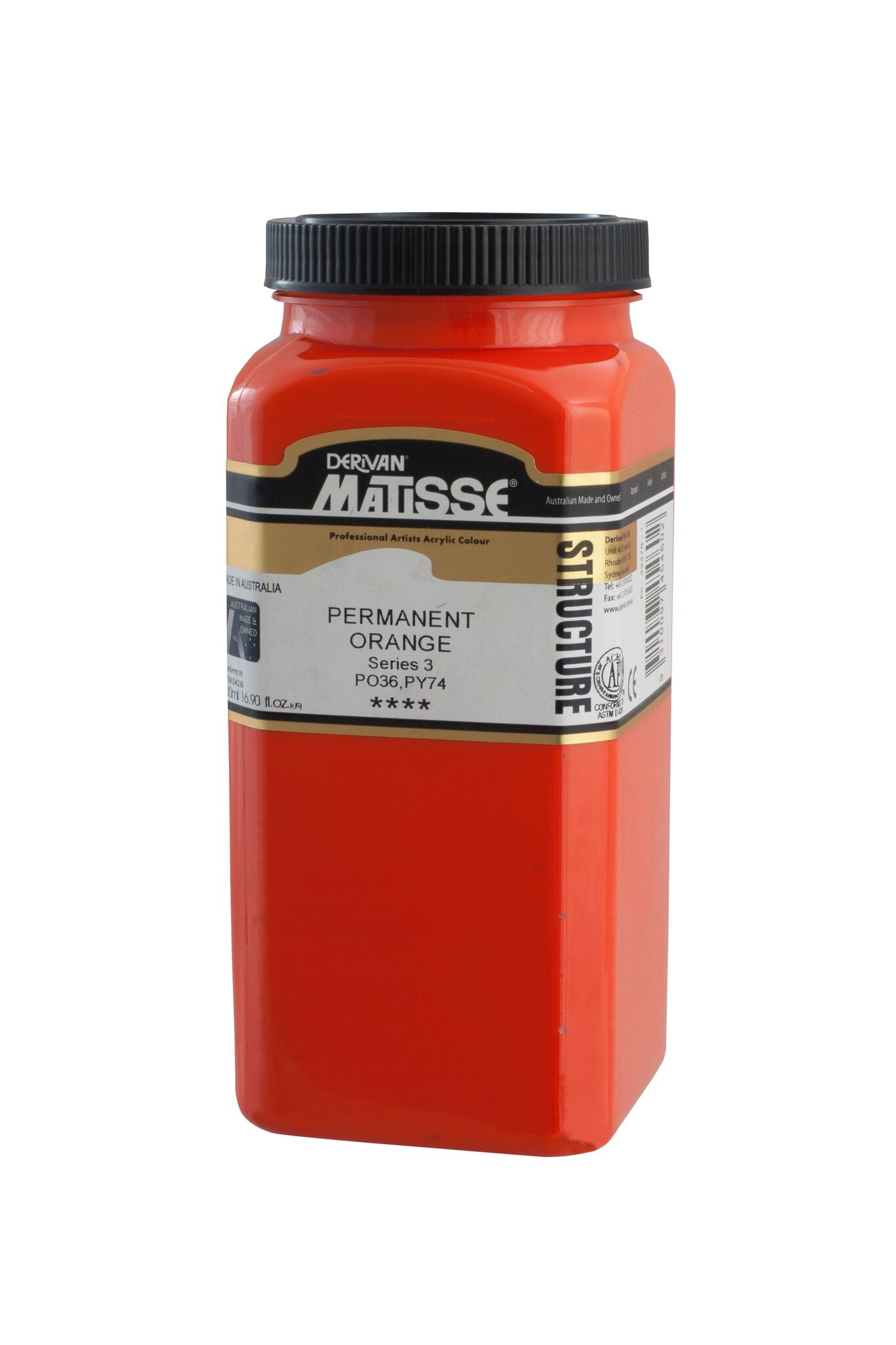 Matisse Structure 500ml Permanent Orange - theartshop.com.au