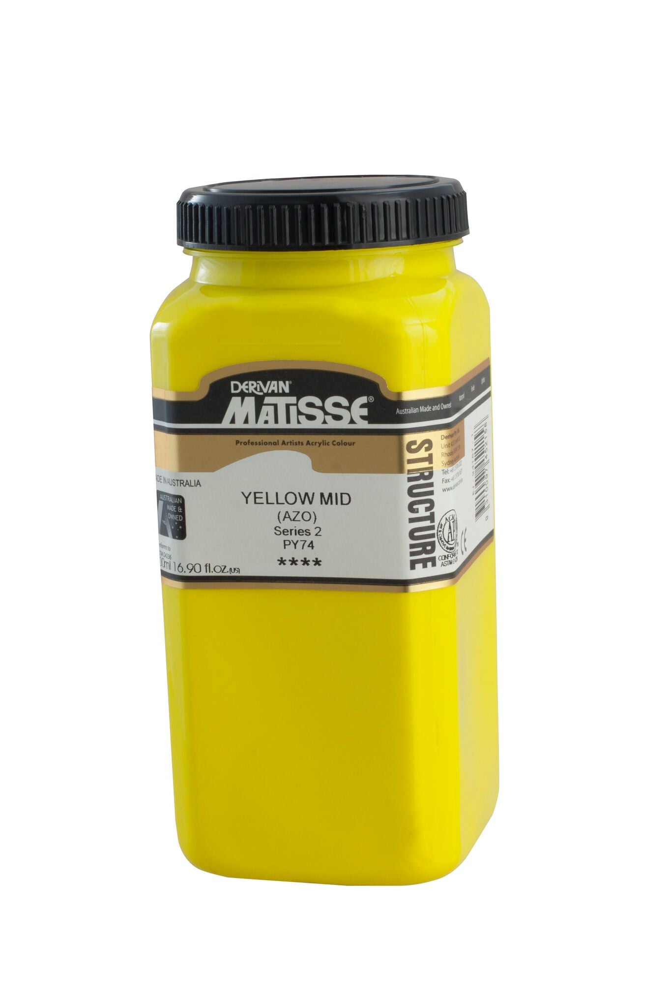 Matisse Structure 500ml Yellow Mid Azo - theartshop.com.au