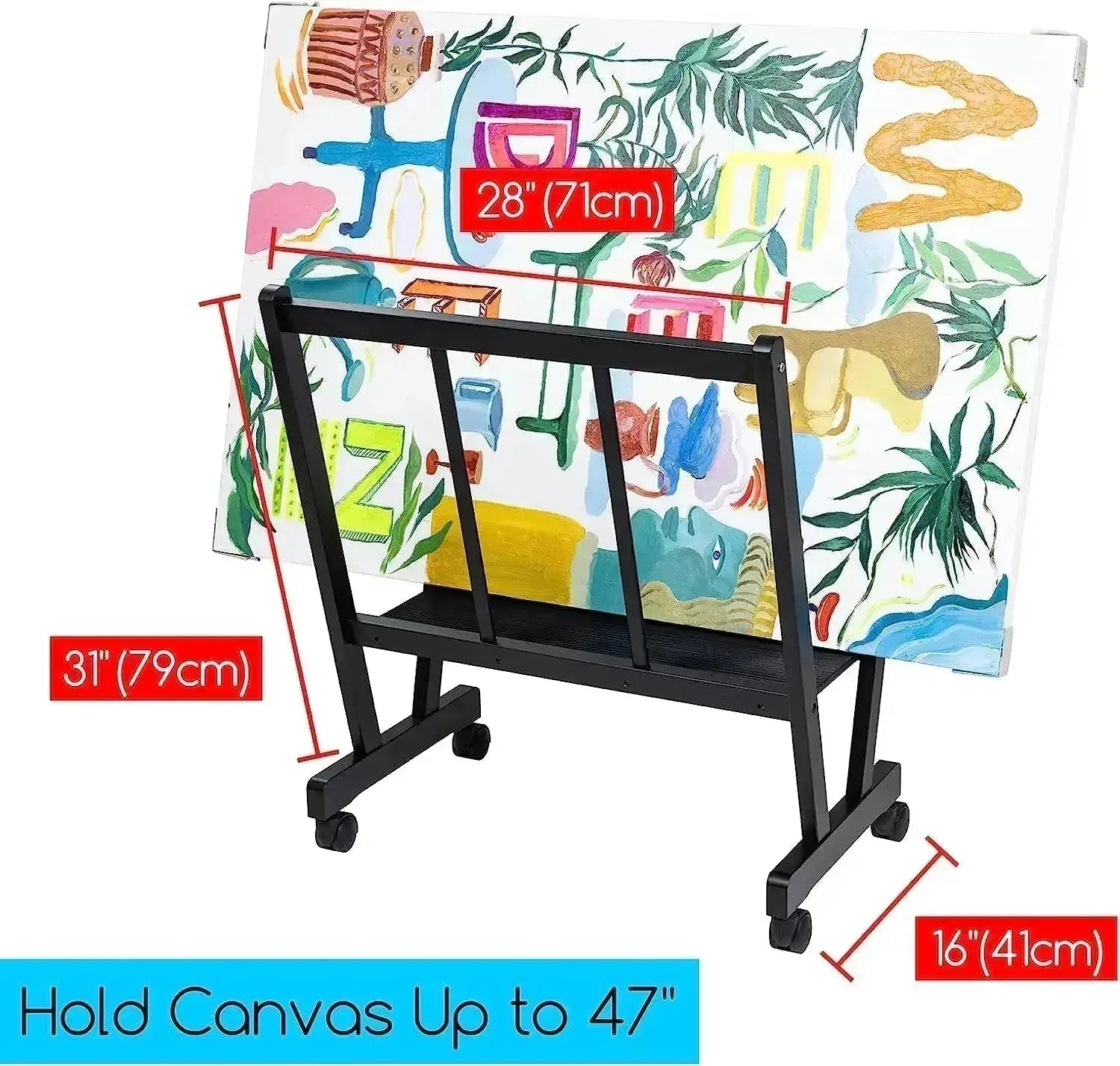 MEEDEN Wooden Large Print Rack with Castors-Black – theartshop.com.au