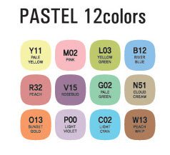 Mepxy Design Marker Set 12 Pastel Colours - theartshop.com.au