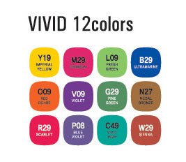 Mepxy Design Marker Set 12 Vivid Colours - theartshop.com.au