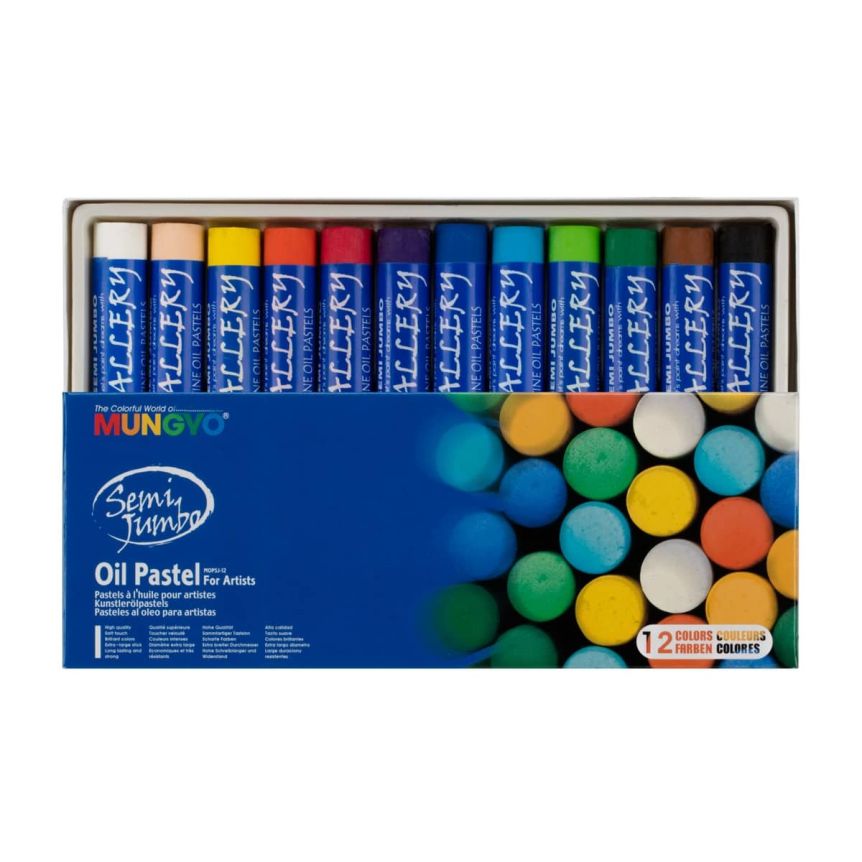 Mungyo Semi Jumbo Oil Pastels Set 12 - theartshop.com.au