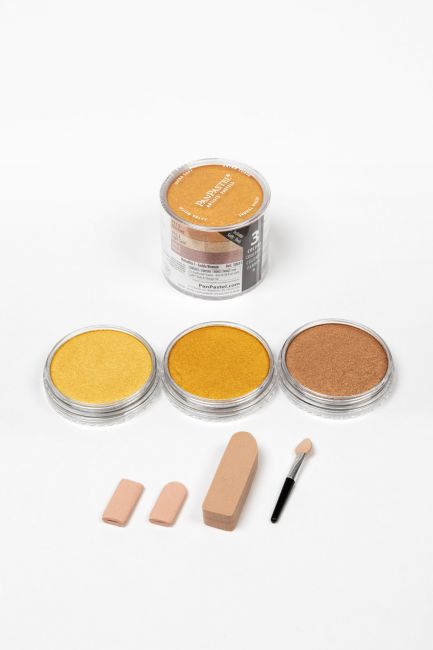 Pan Pastel Set 3 Metallics (Gold, Rich Gold, Bronze) - theartshop.com.au