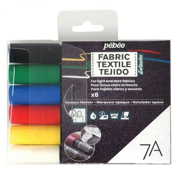 Pebeo 7A Setacolor Fabric Marker Opaque Set 6 - theartshop.com.au