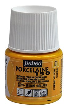 Pebeo Porcelaine 150 45ml 01 Citrine Yellow - theartshop.com.au